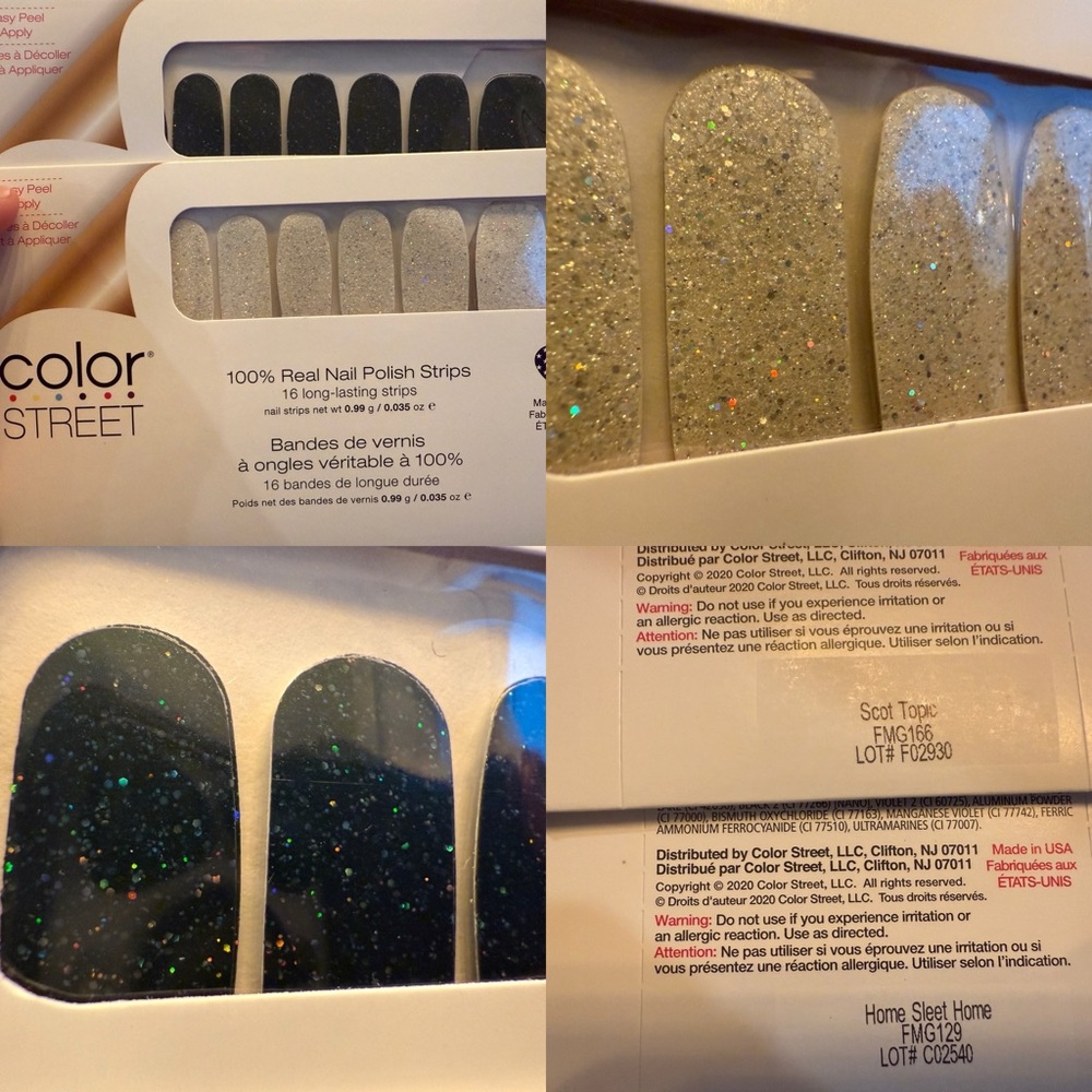 Color Street Glittering Silver Nail Polish Strips